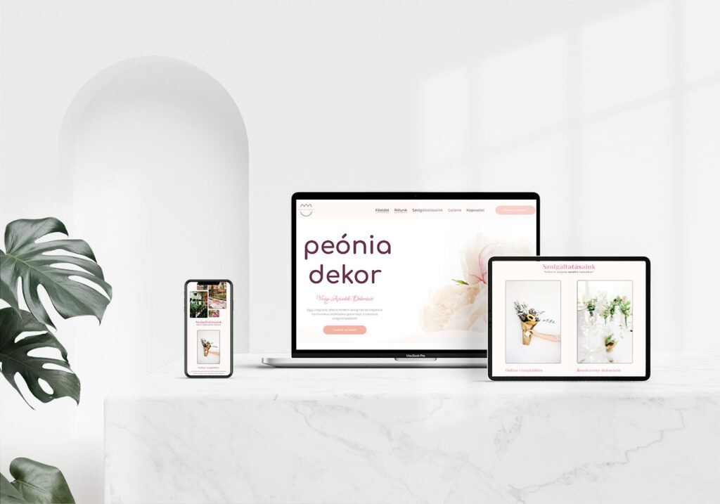 peonia dekor logo es weboldal keszites